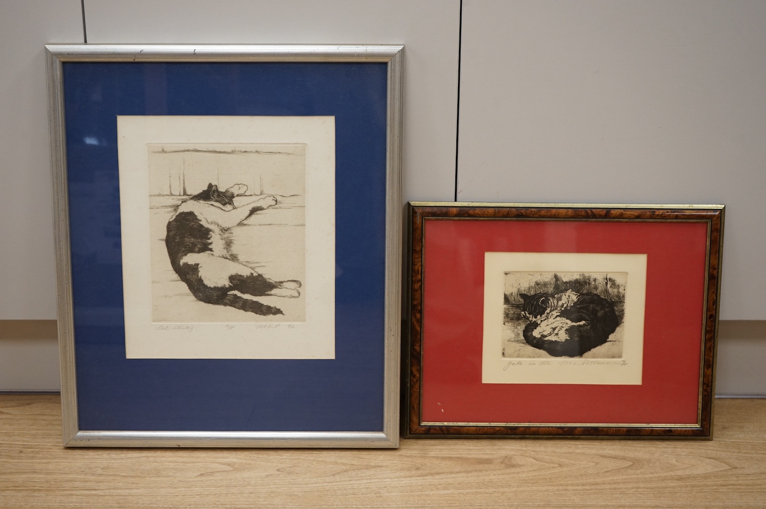 Melvyn Petterson (b.1947), two etchings comprising ‘Cat study’ and another, one artist's proof, each signed in pencil, largest 34 x 29cm. Condition - fair to good, minor discolouration